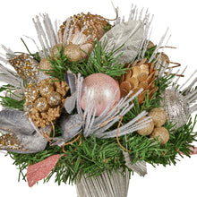 33CM Decorated Christmas Bouquet – Jeweled Baubles, Berries, Flowers & Pine Cones