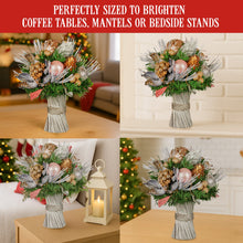 33CM Decorated Christmas Bouquet – Jeweled Baubles, Berries, Flowers & Pine Cones