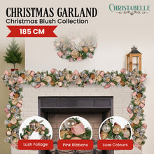 1.85M Pre-Decorated Christmas Garland with Jewelled Baubles & Flowers