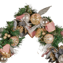 1.85M Pre-Decorated Christmas Garland with Jewelled Baubles & Flowers