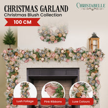 1M Pre-Decorated Christmas Garland with Jewelled Baubles & Flowers
