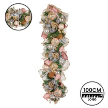 1M Pre-Decorated Christmas Garland with Jewelled Baubles & Flowers