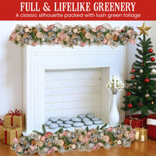 1M Pre-Decorated Christmas Garland with Jewelled Baubles & Flowers