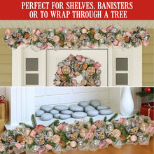 1M Pre-Decorated Christmas Garland with Jewelled Baubles & Flowers