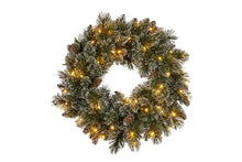 61CM Pre-Lit Cashmere Pine Christmas Wreath – 50 Warm White LED Lights