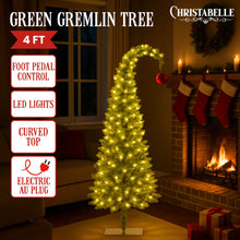 4FT Gremlin Curved Christmas Tree with 200 Warm White & Green LEDs