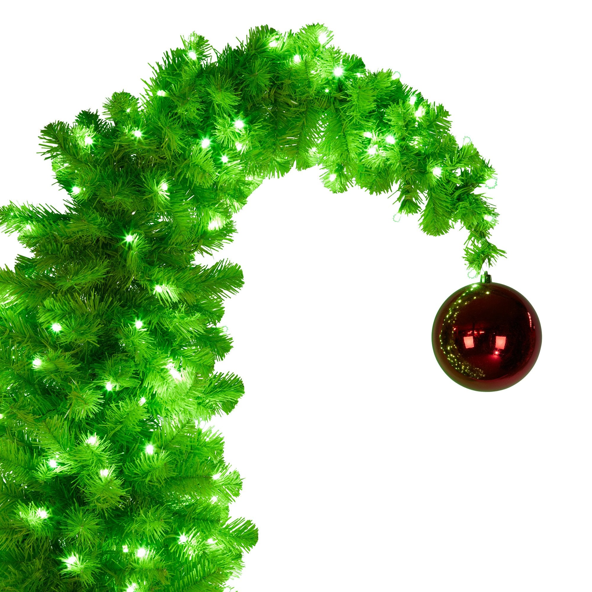 7.5FT Gremlin Curved Pre-Lit Christmas Tree with 500 Warm White & Green LEDs