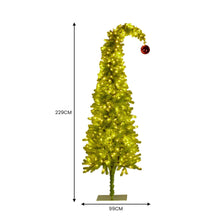 7.5FT Gremlin Curved Pre-Lit Christmas Tree with 500 Warm White & Green LEDs