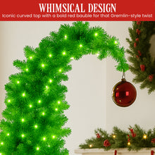 7.5FT Gremlin Curved Pre-Lit Christmas Tree with 500 Warm White & Green LEDs