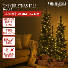 Set of 3 Pre-Lit Christmas Trees 5FT, 4FT & 3FT with Warm White LEDs