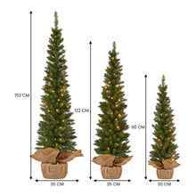 Set of 3 Pre-Lit Christmas Trees 5FT, 4FT & 3FT with Warm White LEDs