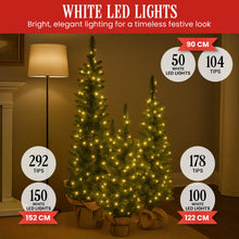 Set of 3 Pre-Lit Christmas Trees 5FT, 4FT & 3FT with Warm White LEDs