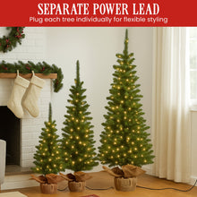 Set of 3 Pre-Lit Christmas Trees 5FT, 4FT & 3FT with Warm White LEDs