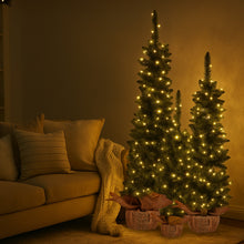 Set of 3 Pre-Lit Christmas Trees 5FT, 4FT & 3FT with Warm White LEDs
