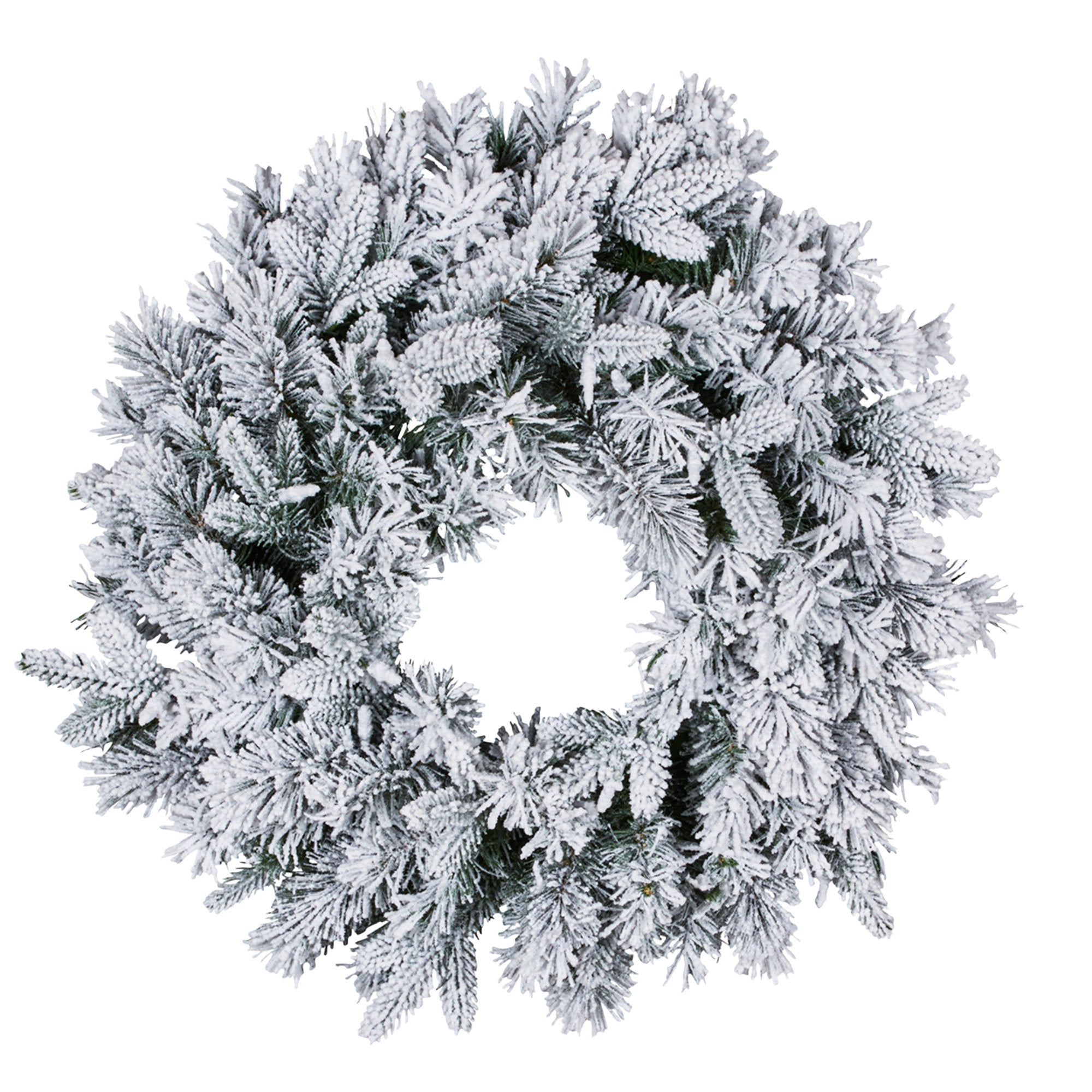 61CM Snowy Atica Pre-Lit Christmas Wreath with 50 Warm White LEDs
