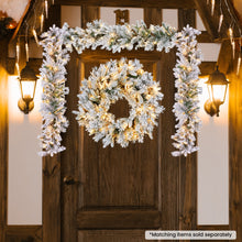 61CM Snowy Atica Pre-Lit Christmas Wreath with 50 Warm White LEDs