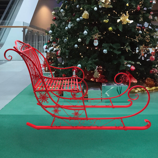 150CM Christmas Sleigh Display – Red Metal