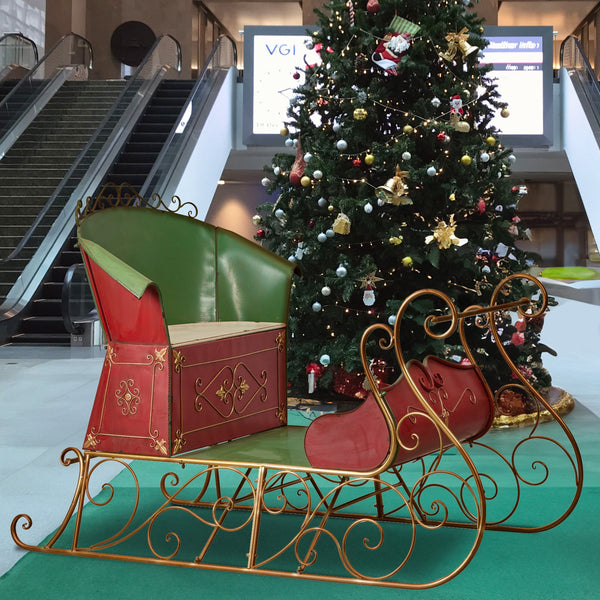 2.1M Christmas Sleigh Display – Steel Life-Size Decoration