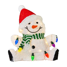 40CM Sitting Snowman Display with 35 LED Lights