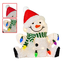 40CM Sitting Snowman Display with 35 LED Lights