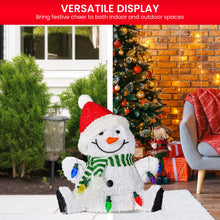 40CM Sitting Snowman Display with 35 LED Lights