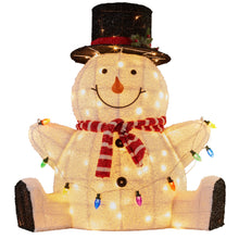 82CM Sitting Snowman Display with 110 LED Lights