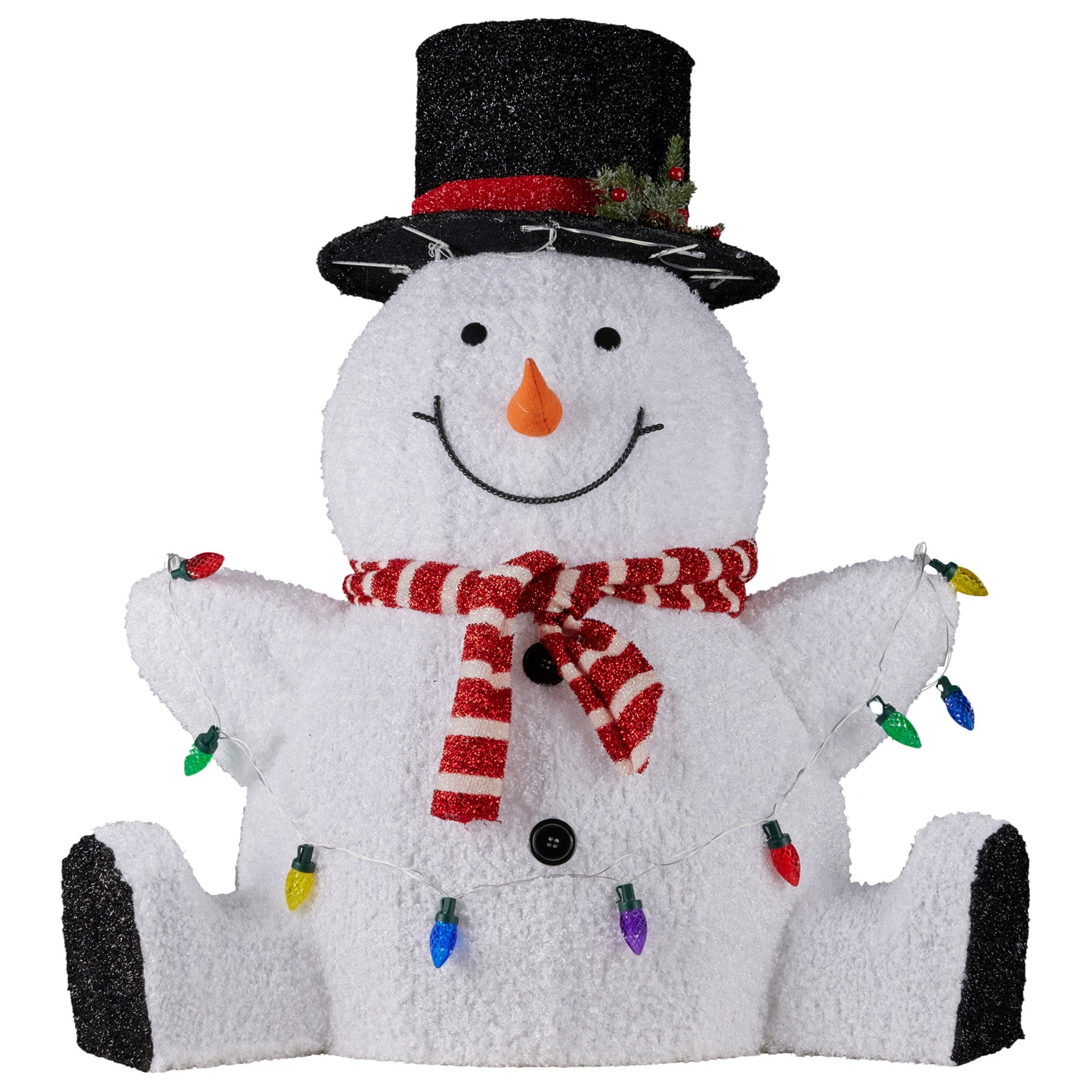 82CM Sitting Snowman Display with 110 LED Lights