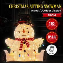 82CM Sitting Snowman Display with 110 LED Lights