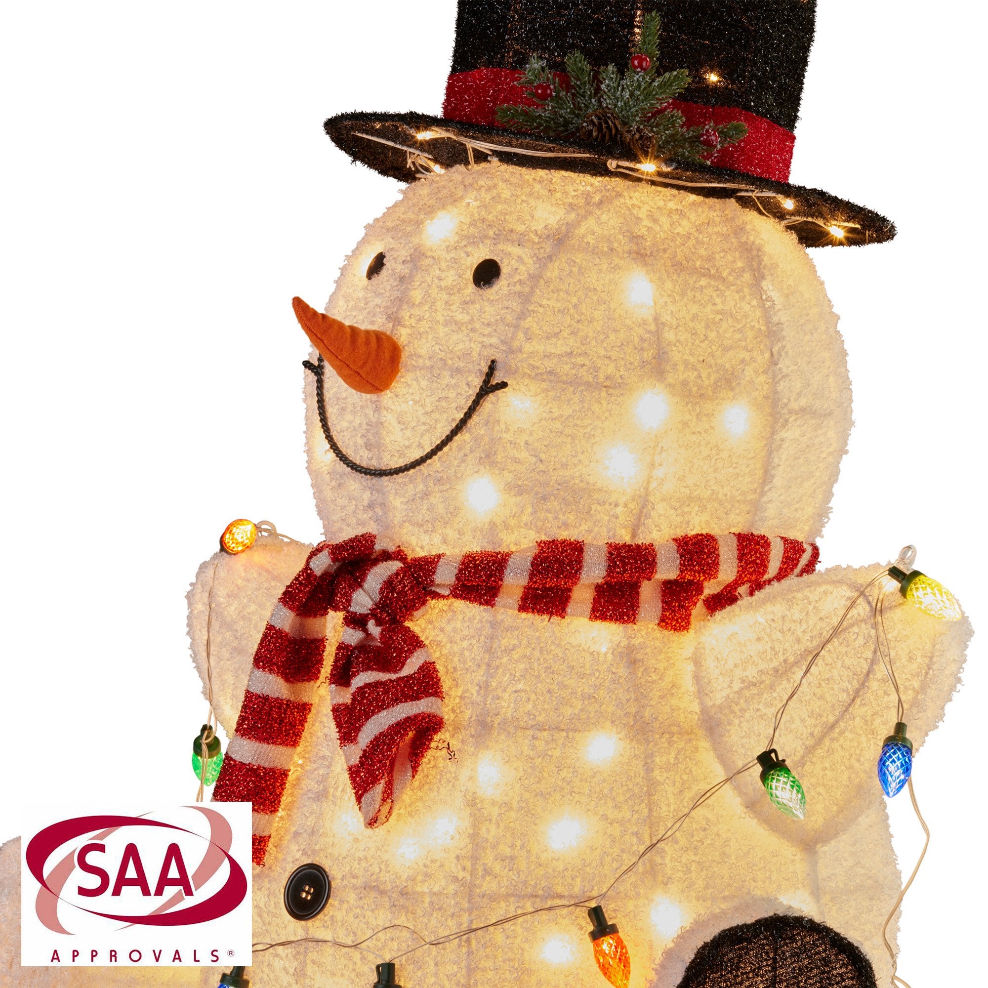82CM Sitting Snowman Display with 110 LED Lights