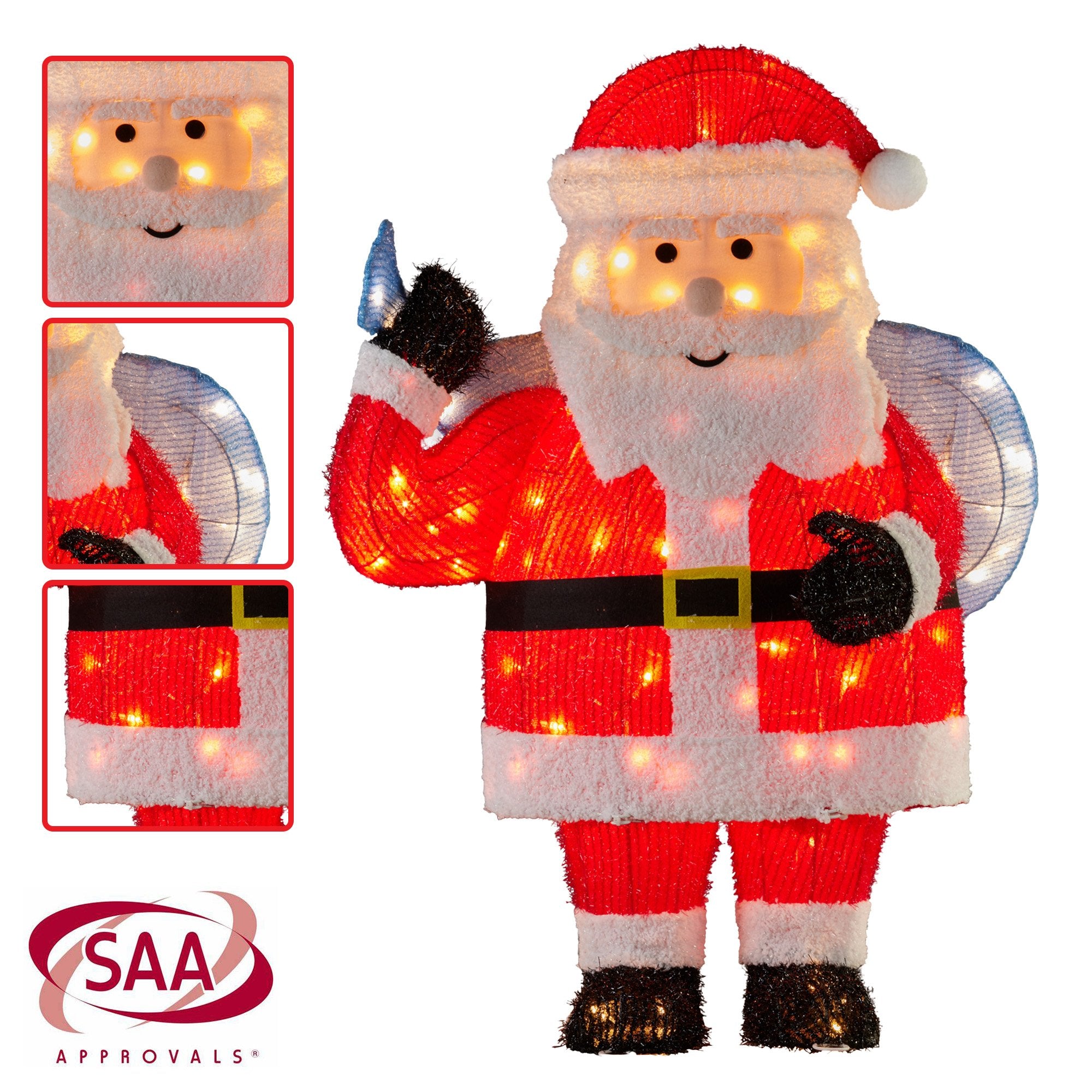 81CM Santa Display with 90 LED Lights