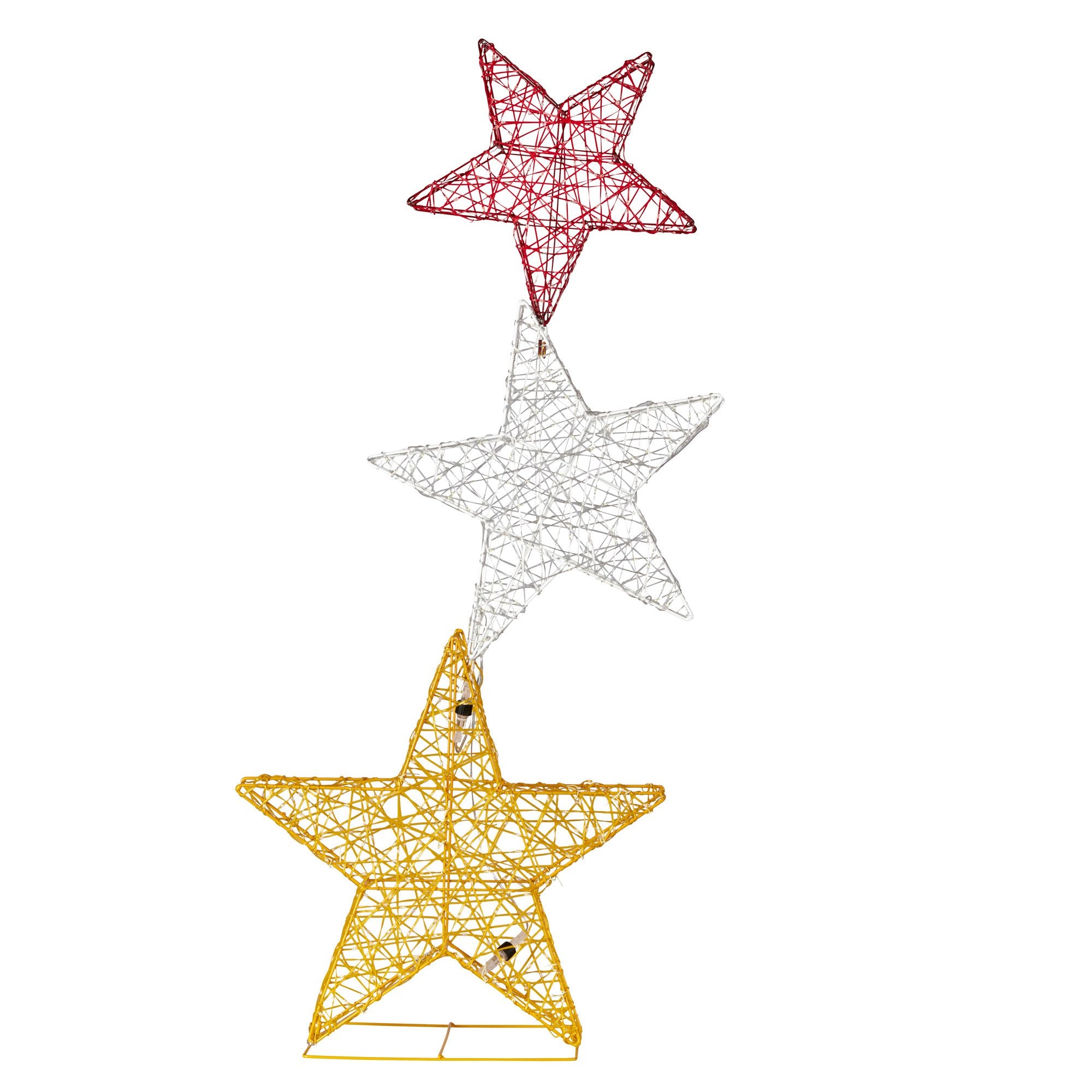 120CM Triple Star Christmas Display with 540 LED Lights