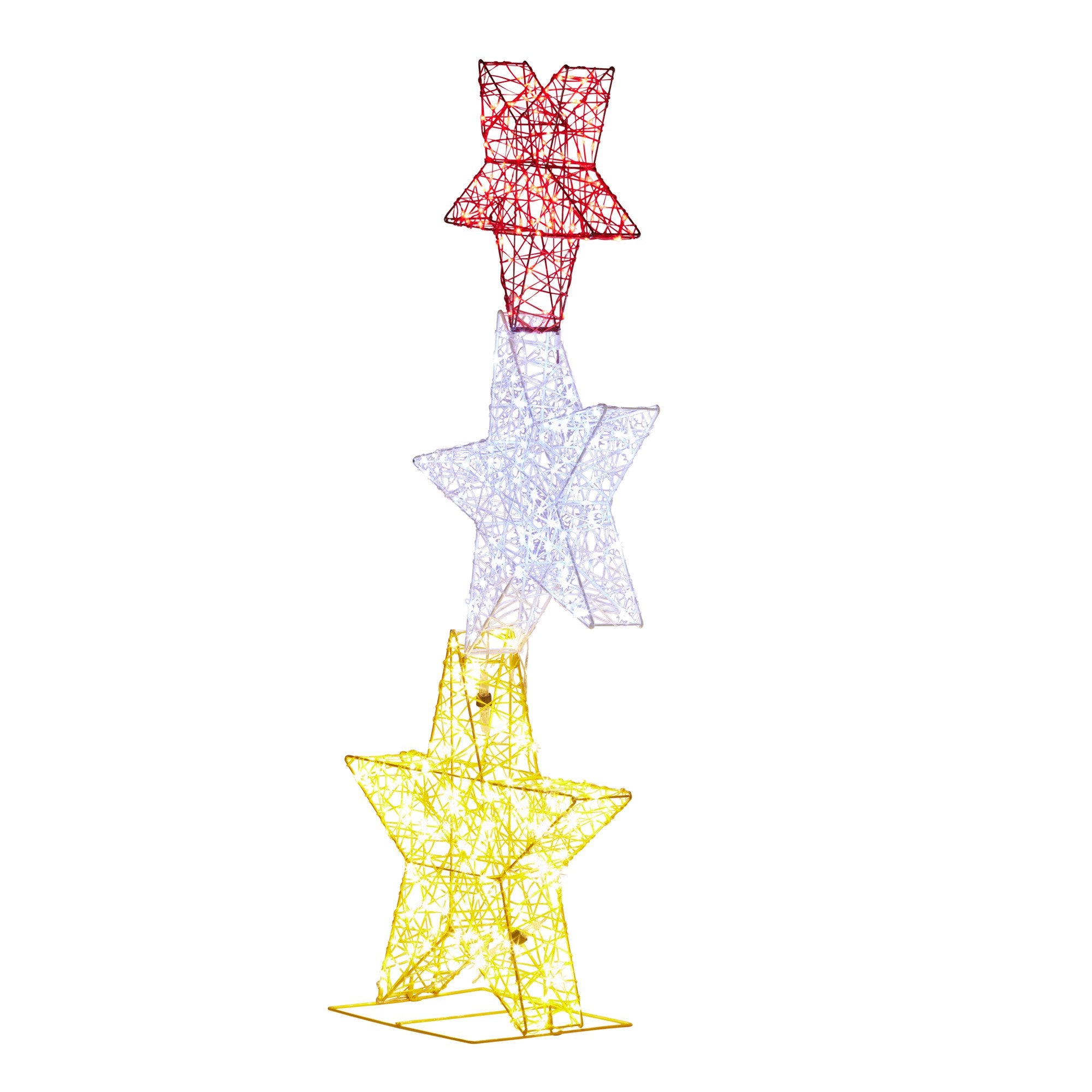 120CM Triple Star Christmas Display with 540 LED Lights