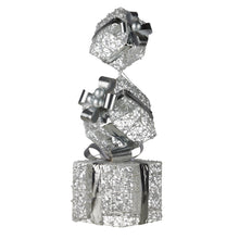 83CM Silver Gift Box Stack Decoration with 60 LEDs