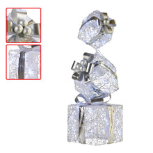83CM Silver Gift Box Stack Decoration with 60 LEDs