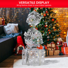 83CM Silver Gift Box Stack Decoration with 60 LEDs