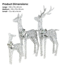 Set of 3 Pre-Lit Christmas Reindeer Displays with 260 Cool White LEDs
