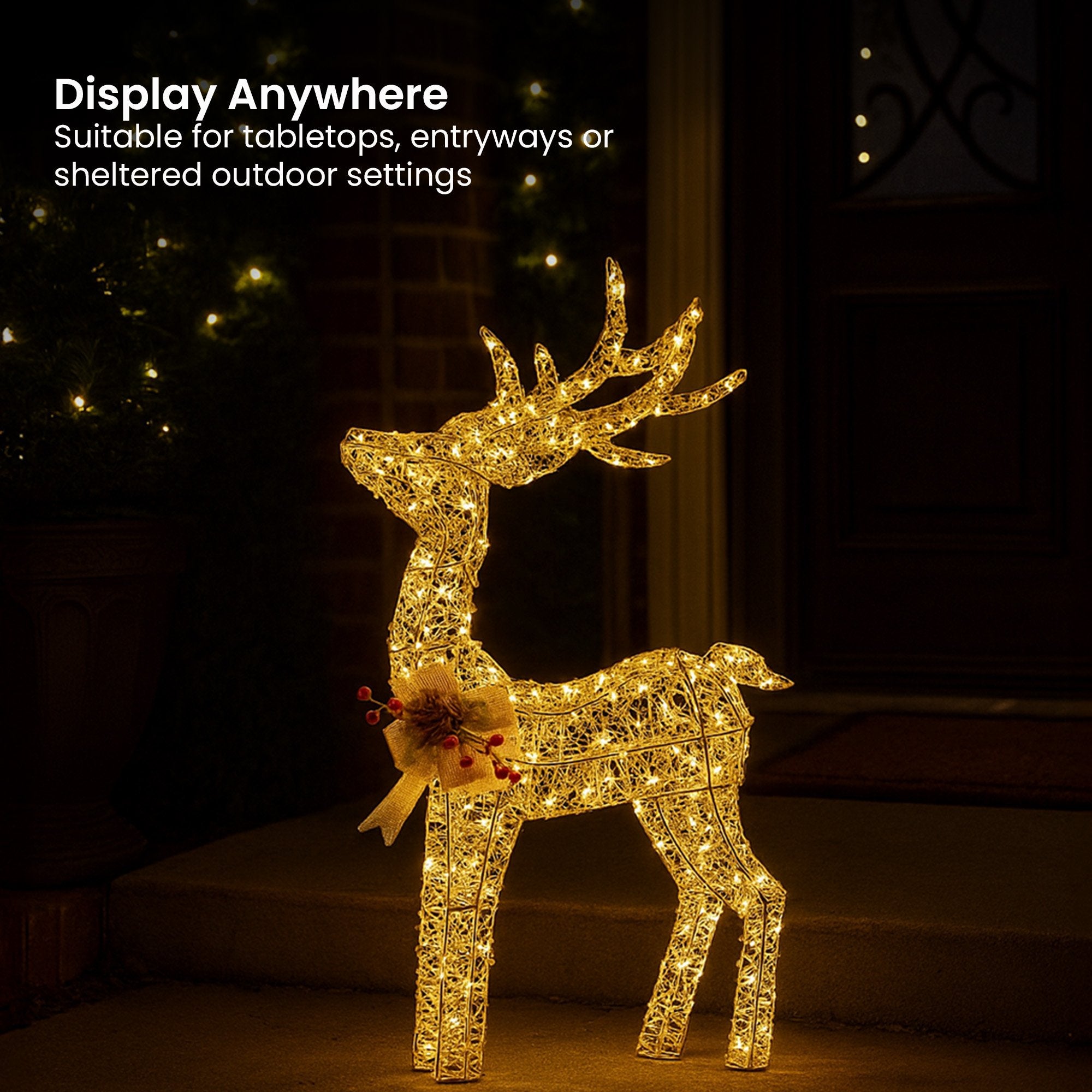 50CM Reindeer Motif Light – Warm White LEDs 170 Lights