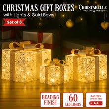 3PCS Gift Box Motif Light Set – 60 Warm White LED Lights