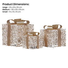 3PCS Gift Box Motif Light Set – 60 Warm White LED Lights
