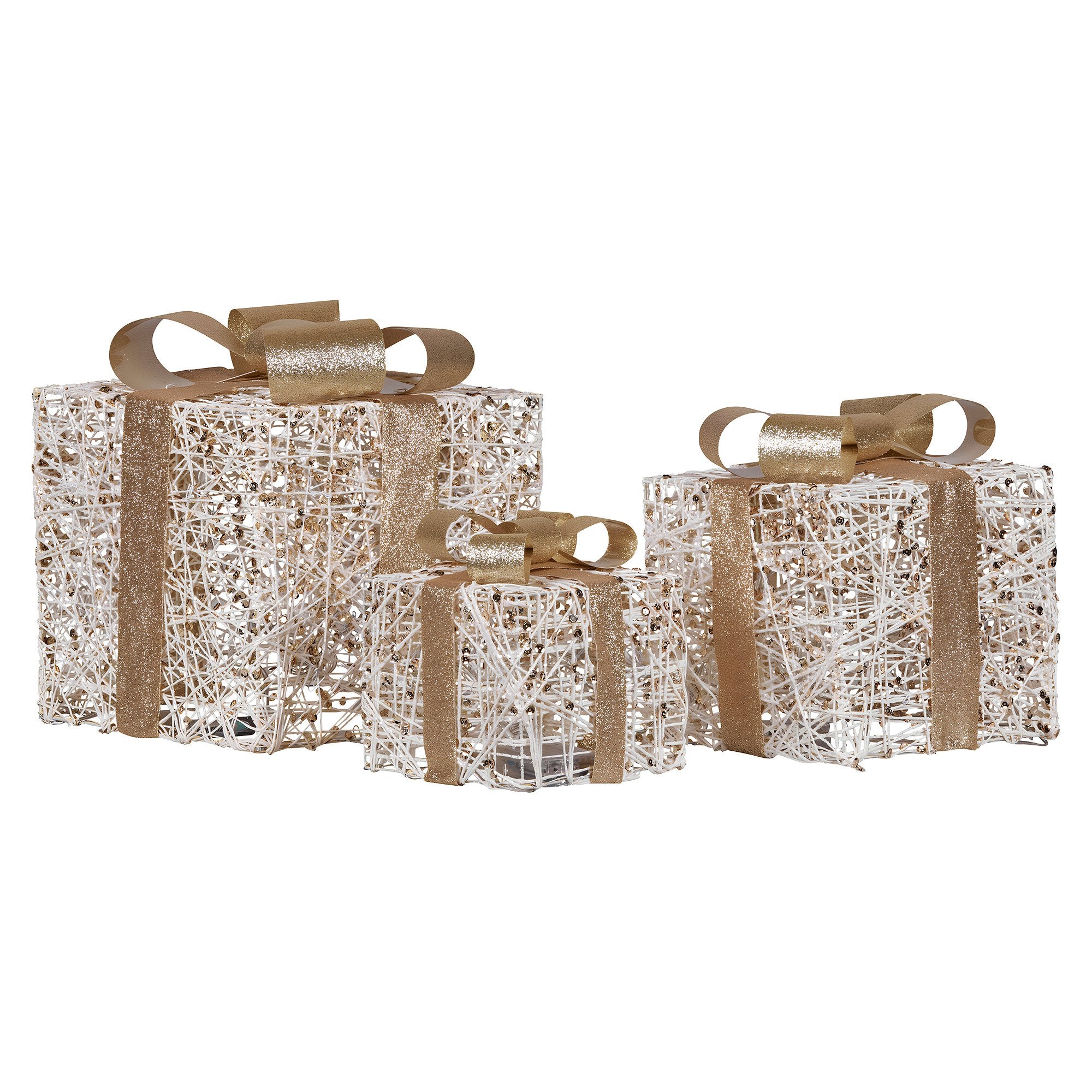 3PCS Gift Box Motif Light Set – 60 Warm White LED Lights