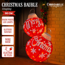 90CM Double Christmas Bauble Display with 50 LED Lights