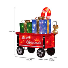 66CM Cart Motif Light with Candy Cane & Presents – Warm White LEDs 60 Lights