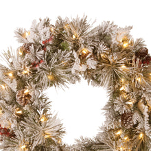 61CM Snow-Frosted Christmas Wreath with 50 LED Lights