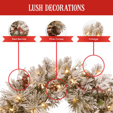 61CM Snow-Frosted Christmas Wreath with 50 LED Lights