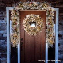 61CM Snow-Frosted Christmas Wreath with 50 LED Lights