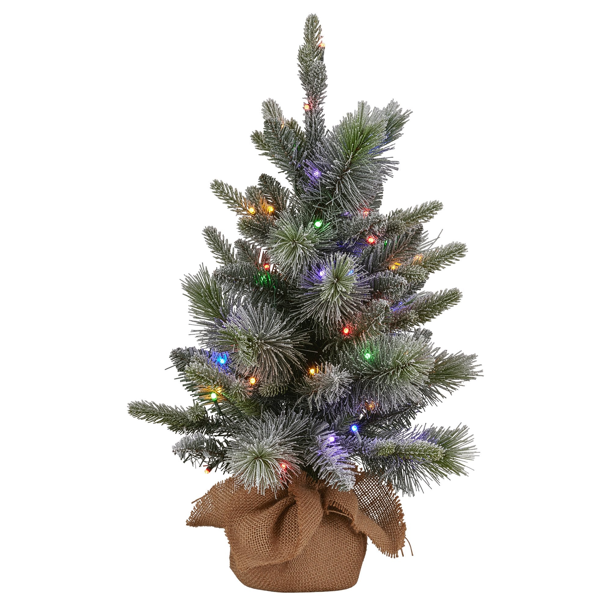 61CM Snowy Stamford Spruce Christmas Tree – 164 Tips, 50 Multicolour LED Lights