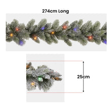 2.7M Pre-Lit Snowy Christmas Garland – 350 Tips, 50 LED