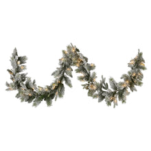 2.7M Pre-Lit Snowy Christmas Garland – 350 Tips, 50 LED