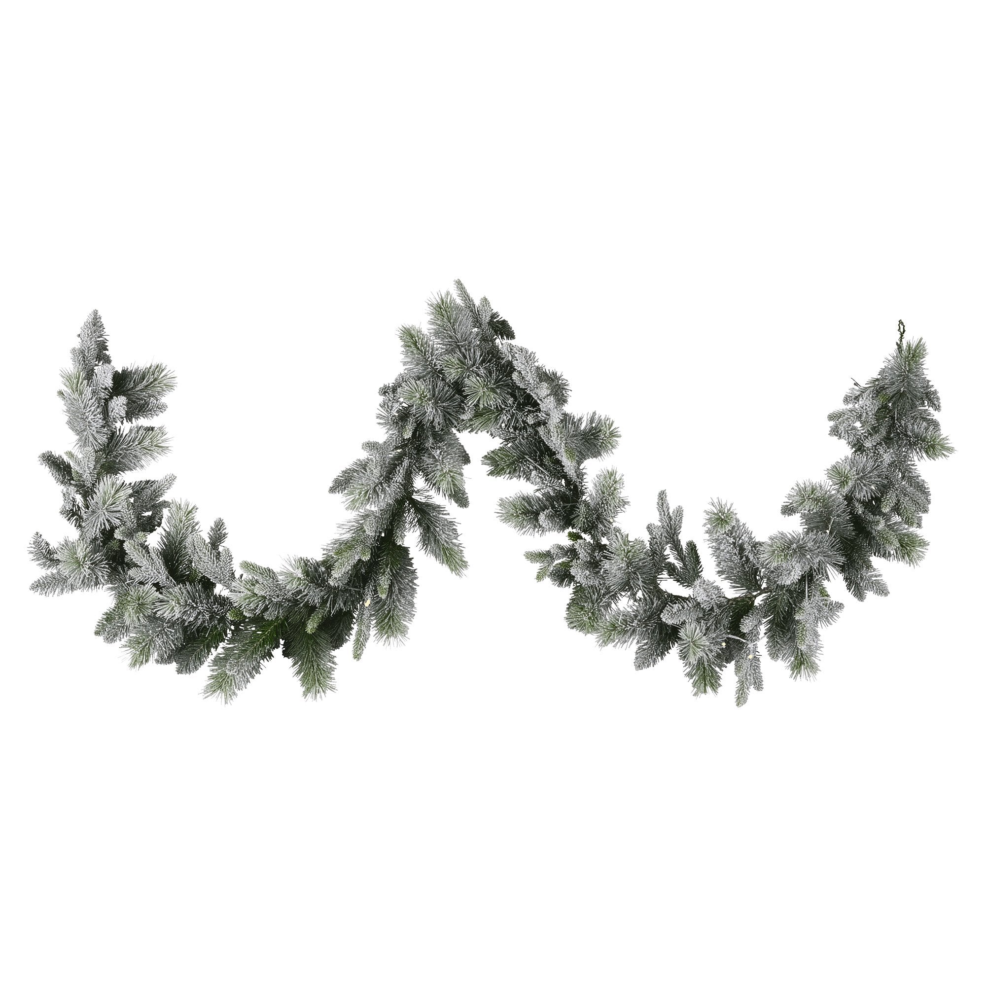 2.7M Pre-Lit Snowy Christmas Garland – 350 Tips, 50 LED