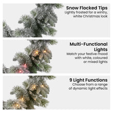 2.7M Pre-Lit Snowy Christmas Garland – 350 Tips, 50 LED